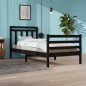vidaXL Estructura de cama madera maciza negra 100x200 cm