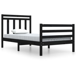 vidaXL Estructura de cama madera maciza negra 100x200 cm