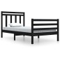 vidaXL Estructura de cama madera maciza negra 100x200 cm