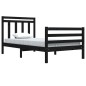 vidaXL Estructura de cama madera maciza negra 100x200 cm