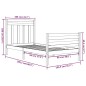 vidaXL Estructura de cama madera maciza negra 100x200 cm