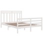 vidaXL Estructura de cama madera maciza King Size blanca 150x200 cm vidaXL Estructura de cama madera maciza King Size blanca 150x200 cm