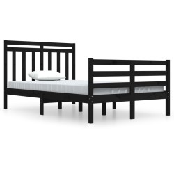 vidaXL Estructura de cama madera maciza negro 120x200 cm