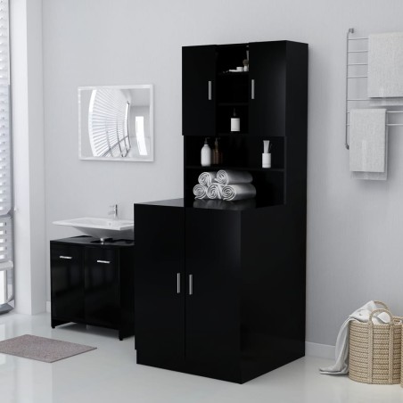 vidaXL Armario de lavadora negro 71x71,5x91,5 cm
