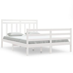 vidaXL Estructura de cama de madera maciza blanca 140x200 cm