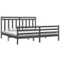 vidaXL Estructura de cama de madera maciza de pino gris 200x200 cm vidaXL Estructura de cama de madera maciza de pino gris 200x200 cm