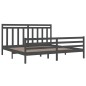 vidaXL Estructura de cama de madera maciza de pino gris 200x200 cm vidaXL Estructura de cama de madera maciza de pino gris 200x200 cm