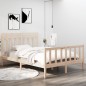 vidaXL Estructura de cama de matrimonio madera maciza negra 120x190 cm