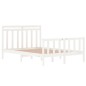 vidaXL Estructura de cama doble madera maciza blanca 135x190 cm