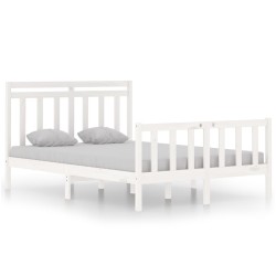 vidaXL Estructura de cama de madera maciza blanca 140x200 cm