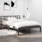 vidaXL Estructura de cama de matrimonio madera maciza gris 135x190 cm vidaXL Estructura de cama de matrimonio madera maciza gris 135x190 cm