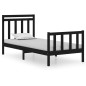 vidaXL Estructura de cama individual madera maciza negra 90x190 cm vidaXL Estructura de cama individual madera maciza negra 90x190 cm