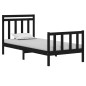 vidaXL Estructura de cama individual madera maciza negra 90x190 cm vidaXL Estructura de cama individual madera maciza negra 90x190 cm