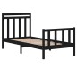 vidaXL Estructura de cama individual madera maciza negra 90x190 cm vidaXL Estructura de cama individual madera maciza negra 90x190 cm