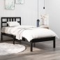 vidaXL Estructura de cama madera maciza de pino negra 90x200 cm vidaXL Estructura de cama madera maciza de pino negra 90x200 cm