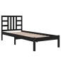 vidaXL Estructura de cama madera maciza de pino negra 90x200 cm vidaXL Estructura de cama madera maciza de pino negra 90x200 cm