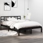 vidaXL Estructura de cama de madera maciza negra 140x190 cm vidaXL Estructura de cama de madera maciza negra 140x190 cm