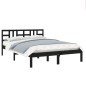 vidaXL Estructura de cama de madera maciza negra 140x190 cm vidaXL Estructura de cama de madera maciza negra 140x190 cm
