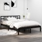 vidaXL Estructura de cama de madera maciza negra 160x200 cm