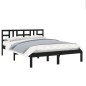 vidaXL Estructura de cama de madera maciza negra 160x200 cm