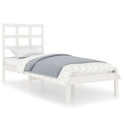vidaXL Estructura de cama individual madera maciza blanco 75x190 cm