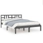 vidaXL Estructura de cama madera maciza King Size gris 150x200 cm vidaXL Estructura de cama madera maciza King Size gris 150x200 cm