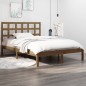 vidaXL Estructura de cama madera maciza King marrón miel 150x200 cm vidaXL Estructura de cama madera maciza King marrón miel 150x200 cm