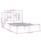 vidaXL Estructura de cama de madera maciza gris 140x190 cm vidaXL Estructura de cama de madera maciza gris 140x190 cm