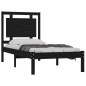 vidaXL Estructura de cama individual madera maciza negra 75x190 cm vidaXL Estructura de cama individual madera maciza negra 75x190 cm