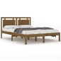 vidaXL Estructura cama doble pequeño madera maciza marrón 120x190 cm vidaXL Estructura cama doble pequeño madera maciza marrón 120x190 cm