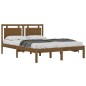 vidaXL Estructura cama doble pequeño madera maciza marrón 120x190 cm vidaXL Estructura cama doble pequeño madera maciza marrón 120x190 cm