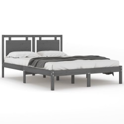 vidaXL Estructura de cama de madera maciza blanca 140x190 cm