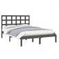 vidaXL Estructura de cama de madera maciza de pino gris 200x200 cm vidaXL Estructura de cama de madera maciza de pino gris 200x200 cm