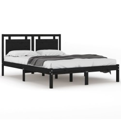 vidaXL Estructura de cama madera maciza de pino negro 120x200 cm