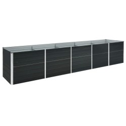 vidaXL Arriate de acero galvanizado gris antracita 400x80x45 cm