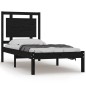 vidaXL Estructura de cama madera maciza negra 100x200 cm vidaXL Estructura de cama madera maciza negra 100x200 cm