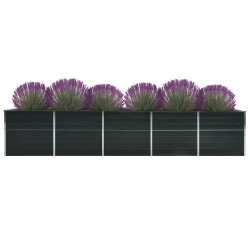 vidaXL Arriate de acero galvanizado gris antracita 400x80x45 cm