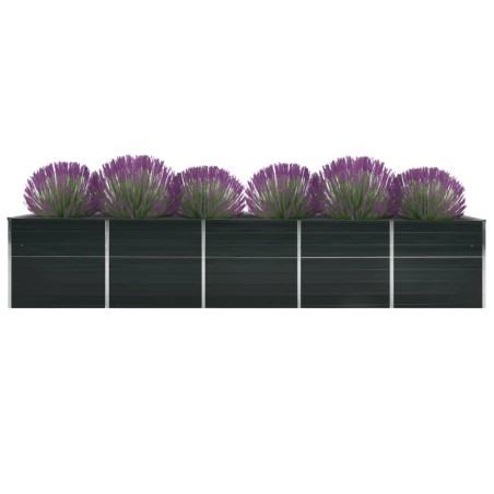 vidaXL Arriate de acero galvanizado gris antracita 400x80x45 cm