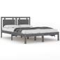 vidaXL Estructura de cama de madera maciza de pino gris 200x200 cm vidaXL Estructura de cama de madera maciza de pino gris 200x200 cm