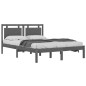 vidaXL Estructura de cama de madera maciza de pino gris 200x200 cm vidaXL Estructura de cama de madera maciza de pino gris 200x200 cm