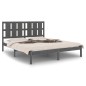 vidaXL Estructura de cama madera maciza King Size gris 150x200 cm vidaXL Estructura de cama madera maciza King Size gris 150x200 cm
