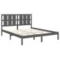 vidaXL Estructura de cama madera maciza King Size gris 150x200 cm vidaXL Estructura de cama madera maciza King Size gris 150x200 cm
