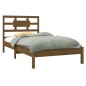vidaXL Estructura de cama madera maciza marrón miel 100x200 cm