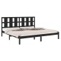 vidaXL Estructura de cama de madera maciza de pino negra 200x200 cm
