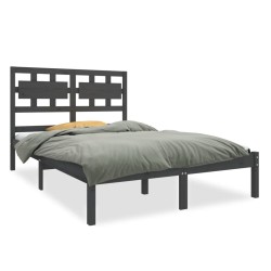vidaXL Estructura de cama de madera maciza blanca 140x190 cm
