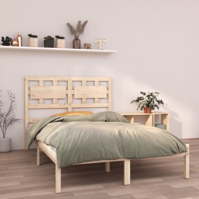 vidaXL Estructura de cama madera maciza de pino 140x190 cm