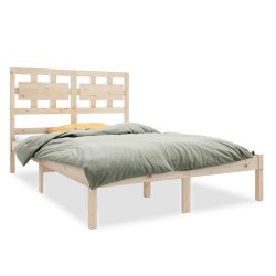 vidaXL Estructura de cama madera maciza de pino 140x190 cm