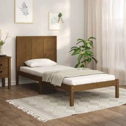 vidaXL Estructura de cama madera maciza de pino marrón miel 100x200 cm