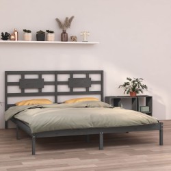 vidaXL Estructura de cama de madera maciza de pino gris 200x200 cm