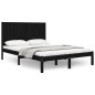 vidaXL Estructura de cama de madera maciza de pino negra 140x190 cm